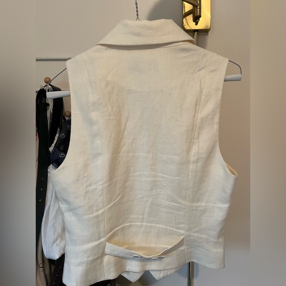 L'Academie Carinne Linen Vest Top in Creme Sz S - Picture 5 of 7